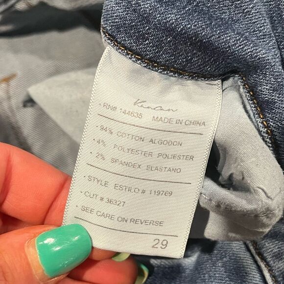 KanCan Super High Rise Dark Destructed Curvy Button Fly Skinny Jeans Size 29 - Picture 8 of 11